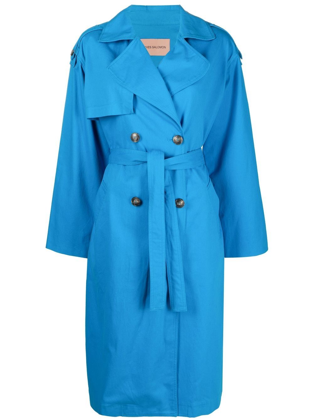 Yves Salomon tied-waist trench coat - Blue von Yves Salomon