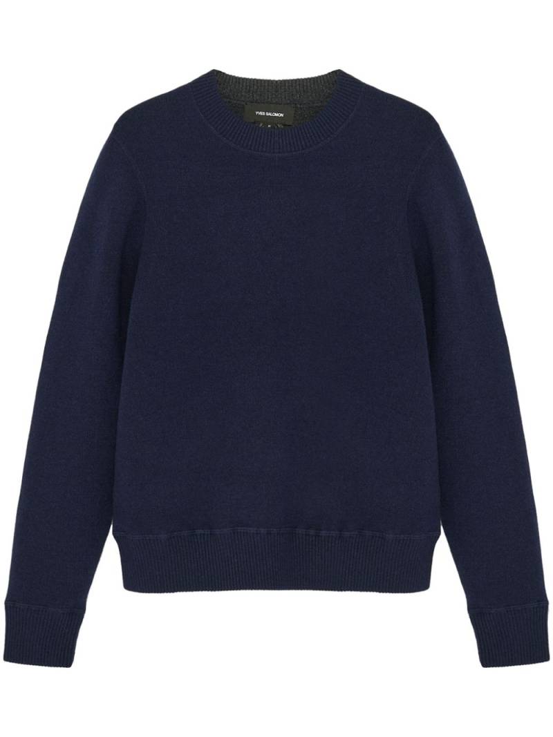 Yves Salomon two-tone reversible knit jumper - Blue von Yves Salomon