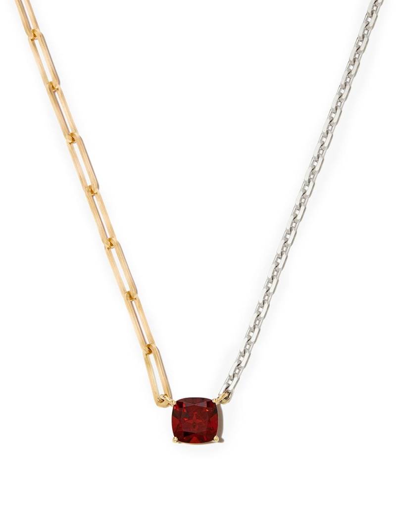 Yvonne Léon 18kt white and yellow gold garnet solitaire necklace von Yvonne Léon