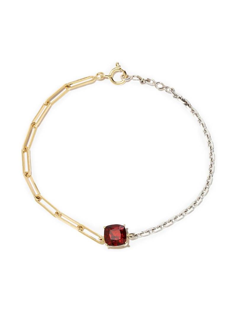 Yvonne Léon 18kt yellow and white gold garnet chain-link bracelet von Yvonne Léon