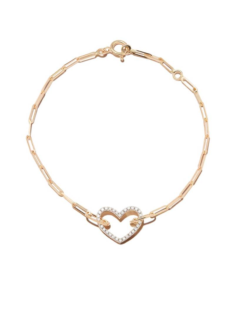 Yvonne Léon 18kt yellow gold Petit Coeur diamond bracelet von Yvonne Léon