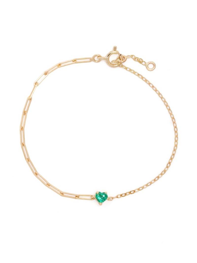 Yvonne Léon 18kt yellow gold Solitaire Coeur emerald bracelet von Yvonne Léon