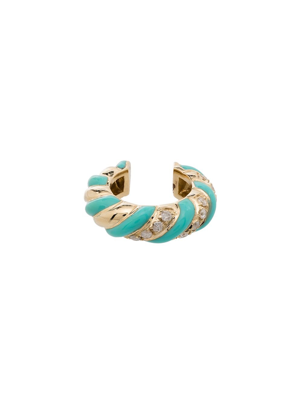 Yvonne Léon 9kt yellow gold, turquoise and diamond ear cuff von Yvonne Léon