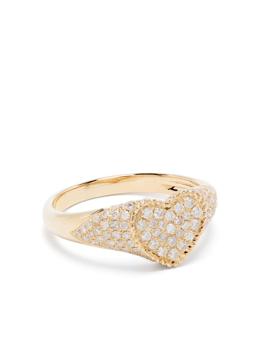 Yvonne Léon 9kt yellow gold Baby Chevalier Coeur diamond signet ring von Yvonne Léon