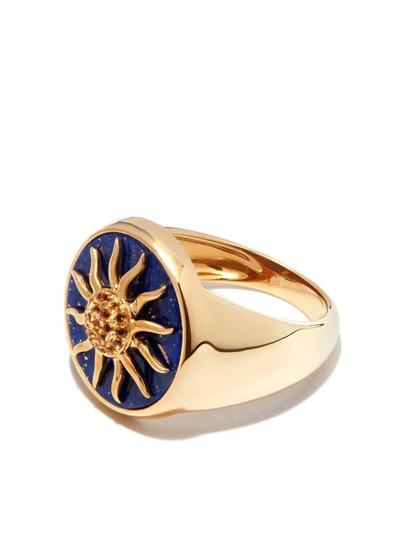 Yvonne Léon 9kt yellow gold Chevaliere Soliel lapis lazuli and citrine signet ring von Yvonne Léon