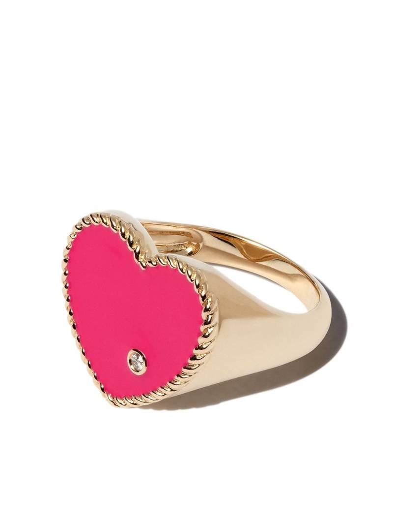 Yvonne Léon 9kt yellow gold heart signet ring von Yvonne Léon