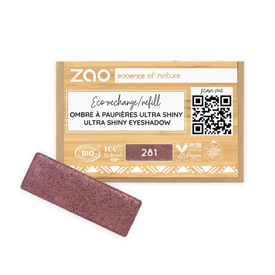 Ultra Shiny Rechteckiger Lidschatten Nachfüllpack - Bio-zertifiziert Und Vegan Damen Bordeaux Sequin 1 pezzo von ZAO MAKEUP