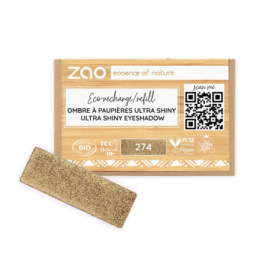 Ultra Shiny Rechteckiger Lidschatten Nachfüllpack - Bio-zertifiziert Und Vegan Damen Bronzebraun 1 pezzo von ZAO MAKEUP