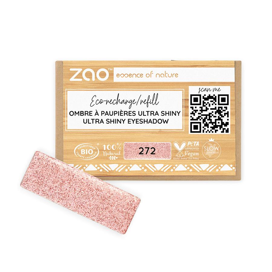 Ultra Shiny Rechteckiger Lidschatten Nachfüllpack - Bio-zertifiziert Und Vegan Damen Feenhaftes Rosa 1 pezzo von ZAO MAKEUP