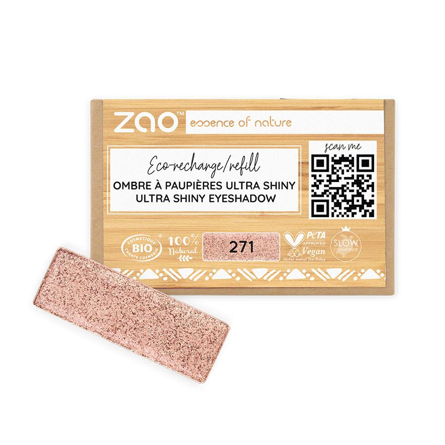 Ultra Shiny Rechteckiger Lidschatten Nachfüllpack - Bio-zertifiziert Und Vegan Damen Rosé Kupfer 1 pezzo von ZAO MAKEUP