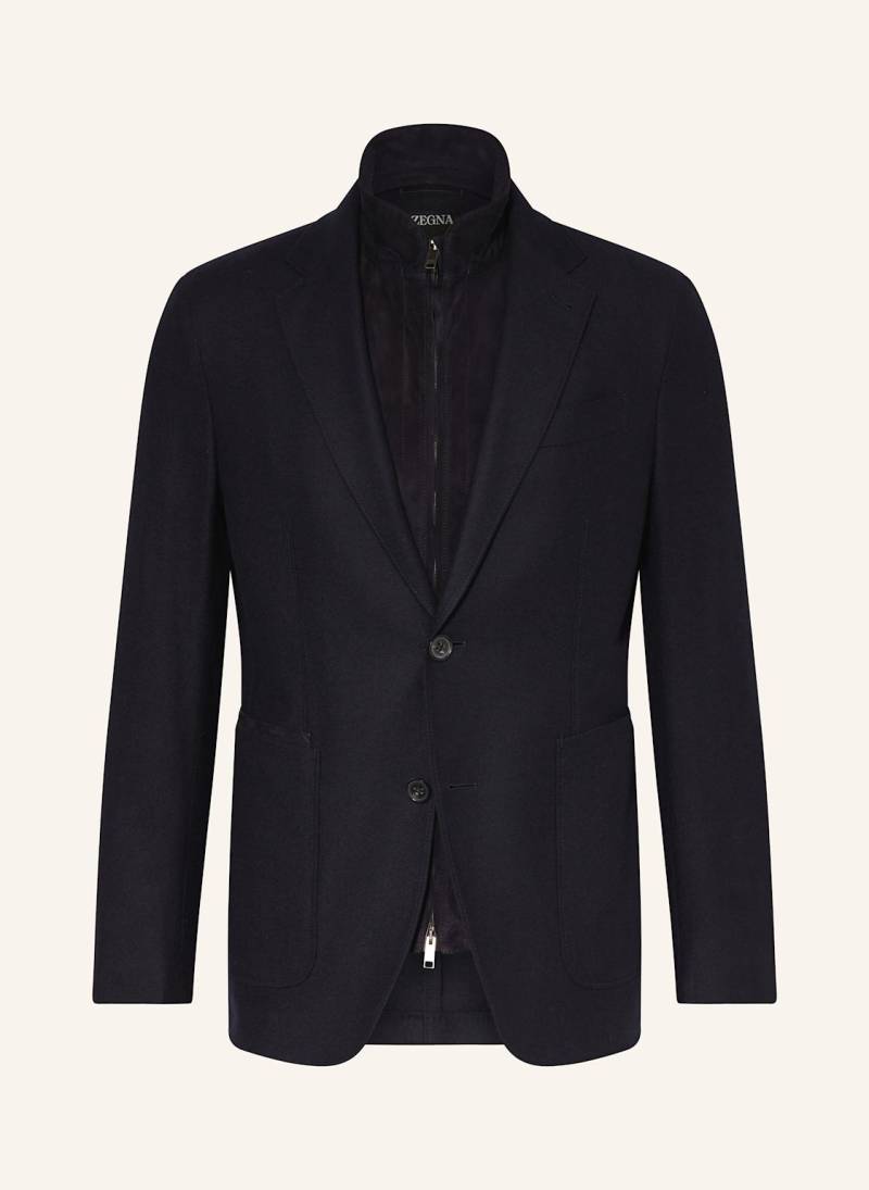 Zegna Blazer Extra Slim Fit Mit Herausnehmbarer Blende blau von ZEGNA