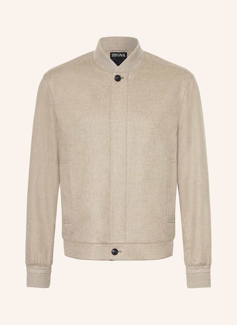 Zegna Cashmere-Blouson beige von ZEGNA