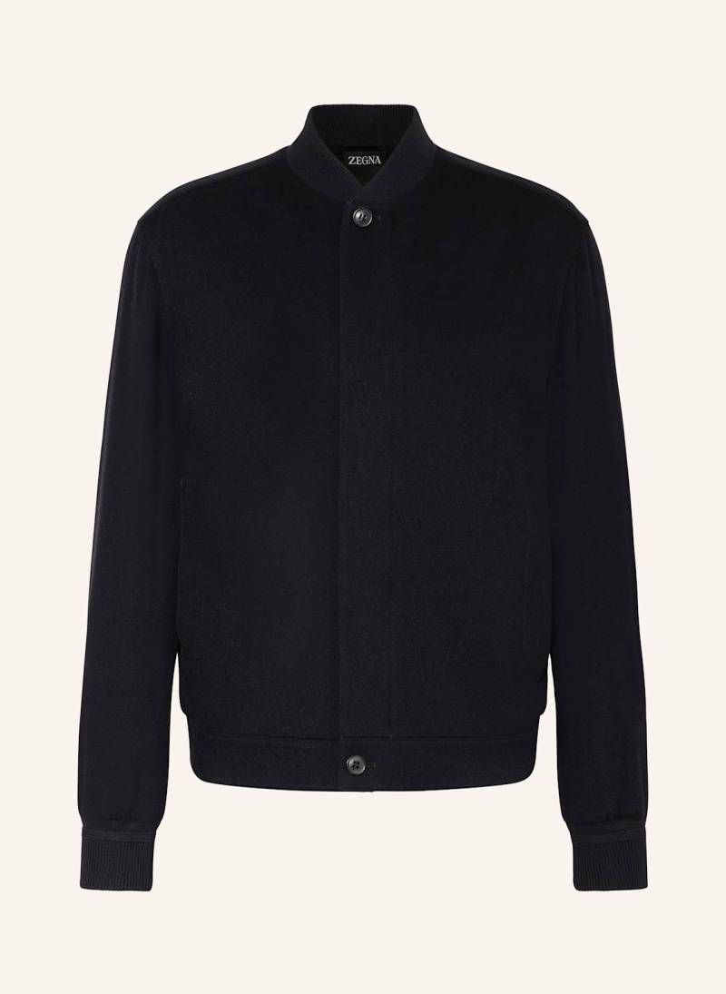 Zegna Cashmere-Blouson blau von ZEGNA