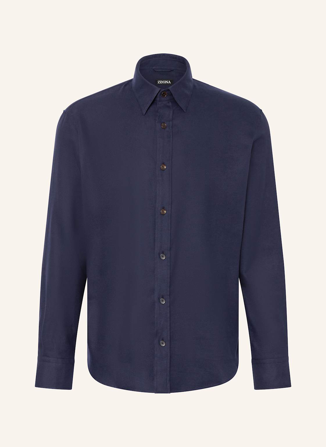 Zegna Flanellhemd Regular Fit blau von ZEGNA