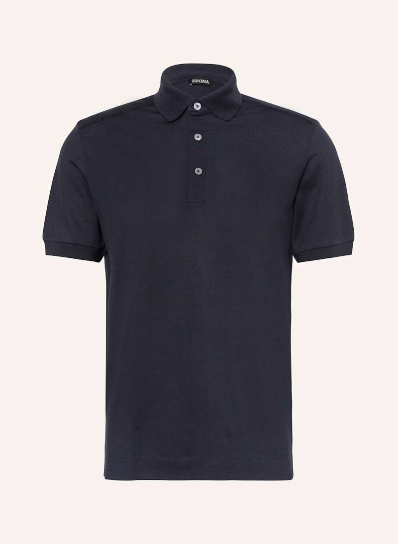 Zegna Jersey-Poloshirt Mit Seide blau von ZEGNA