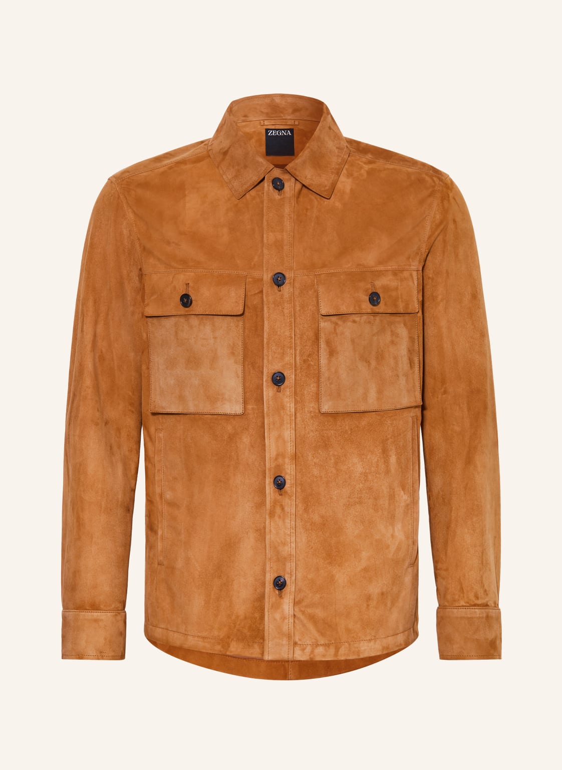 Zegna Leder-Overjacket braun von ZEGNA