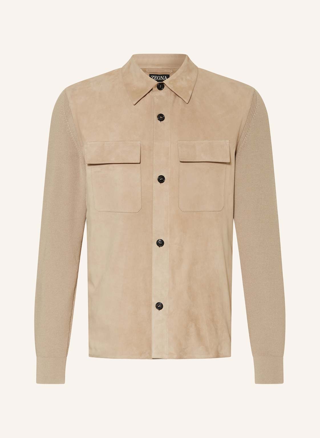 Zegna Lederjacke Im Materialmix beige Zegna Lederjacke Im Materialmix beige von ZEGNA