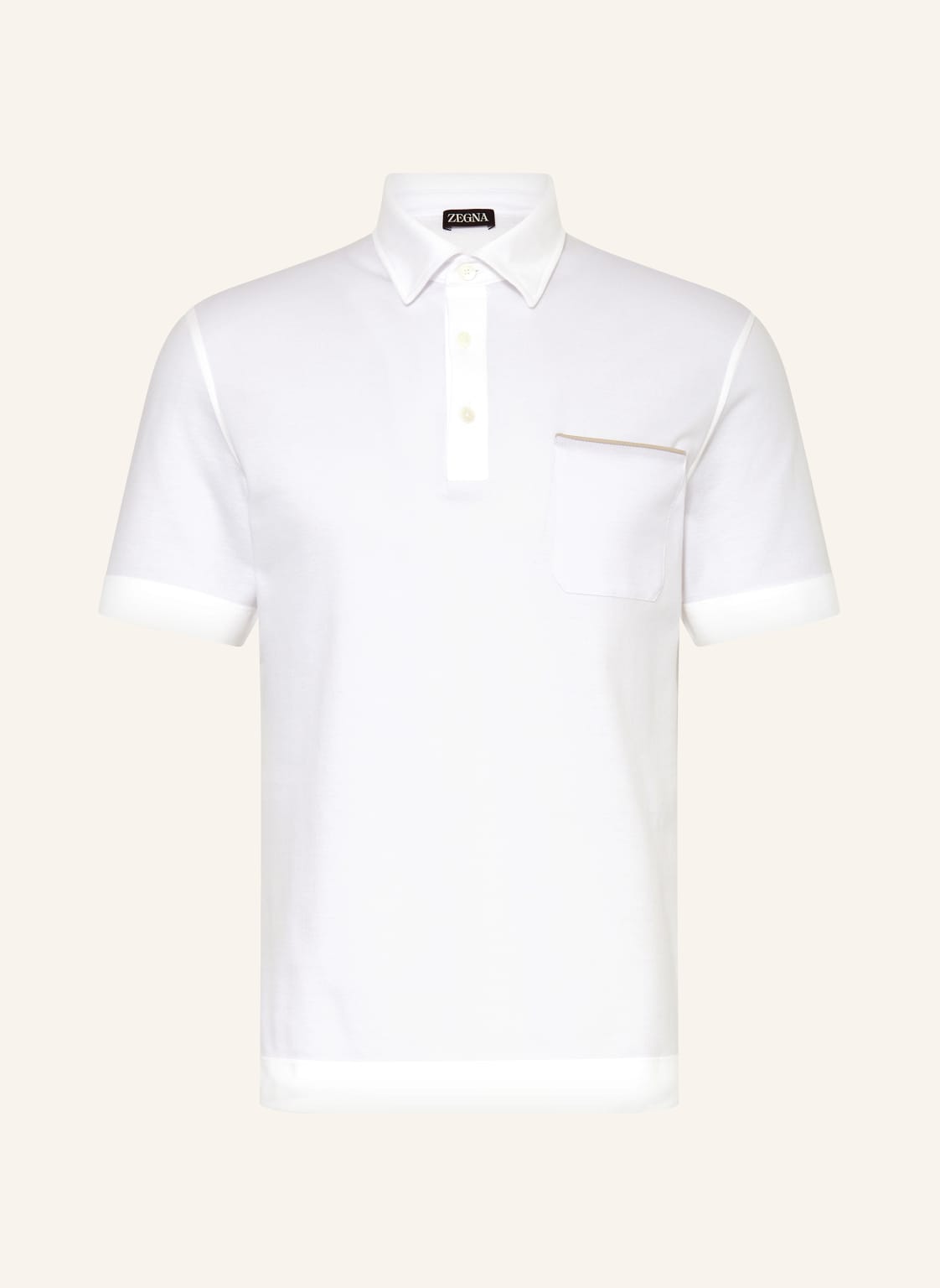 Zegna Piqué-Poloshirt Slim Fit weiss von ZEGNA