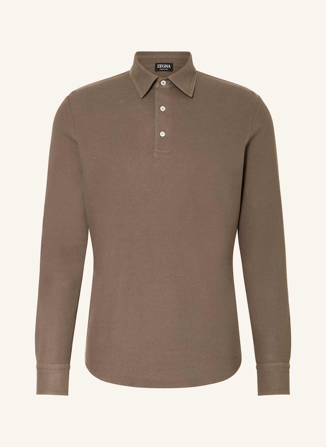 Zegna Piqué-Poloshirt beige Zegna Piqué-Poloshirt beige von ZEGNA