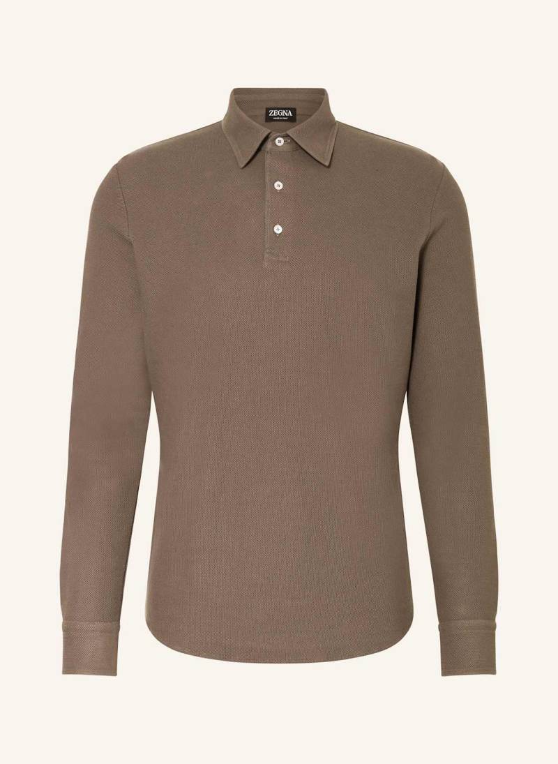Zegna Piqué-Poloshirt beige Zegna Piqué-Poloshirt beige von ZEGNA