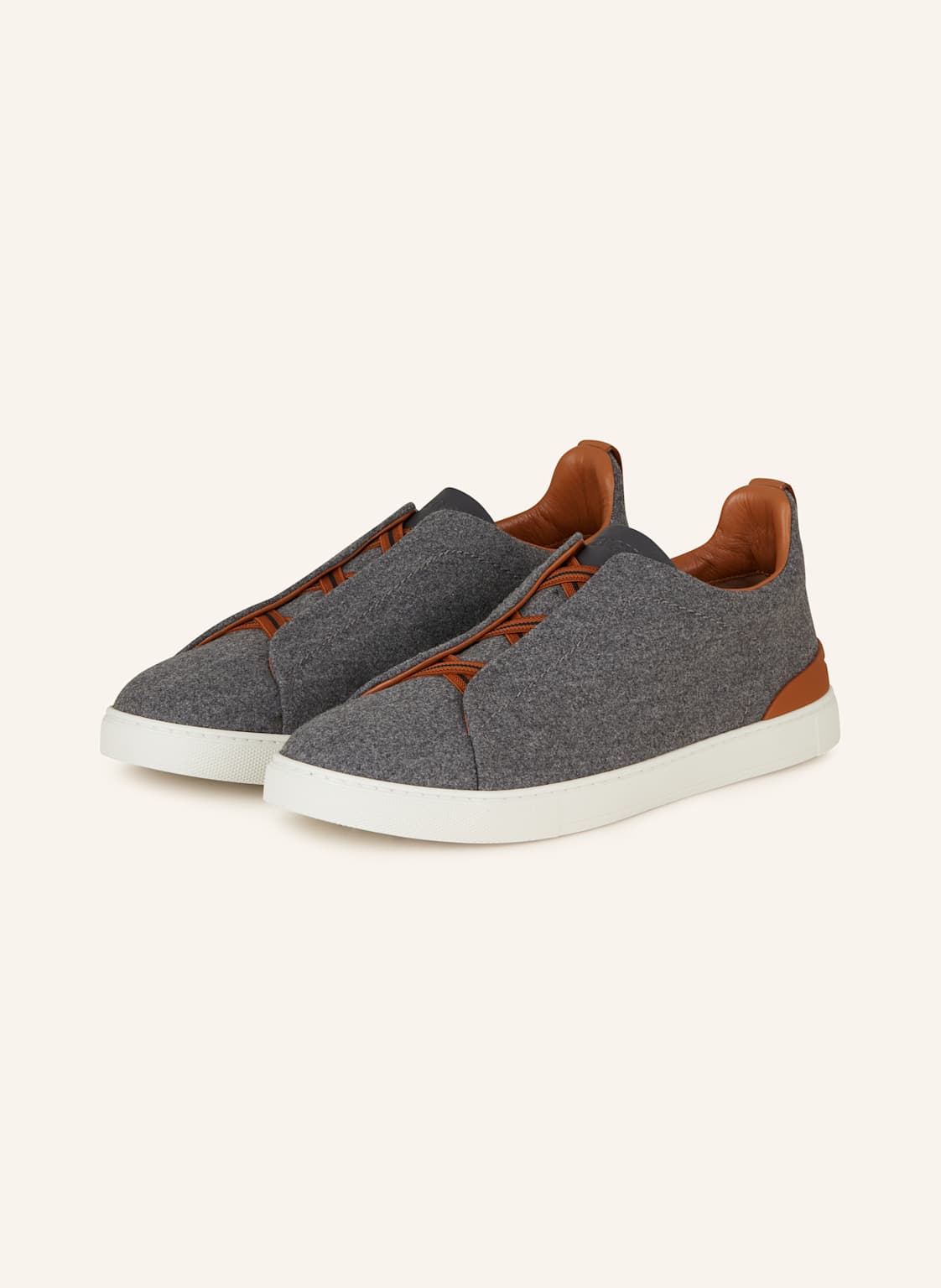 Zegna Slip-On-Sneaker Triple Stitch grau von ZEGNA