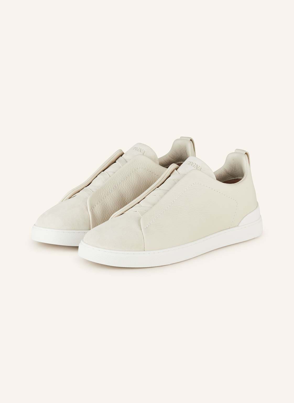 Zegna Slip-On-Sneaker Triple Stitch weiss von ZEGNA