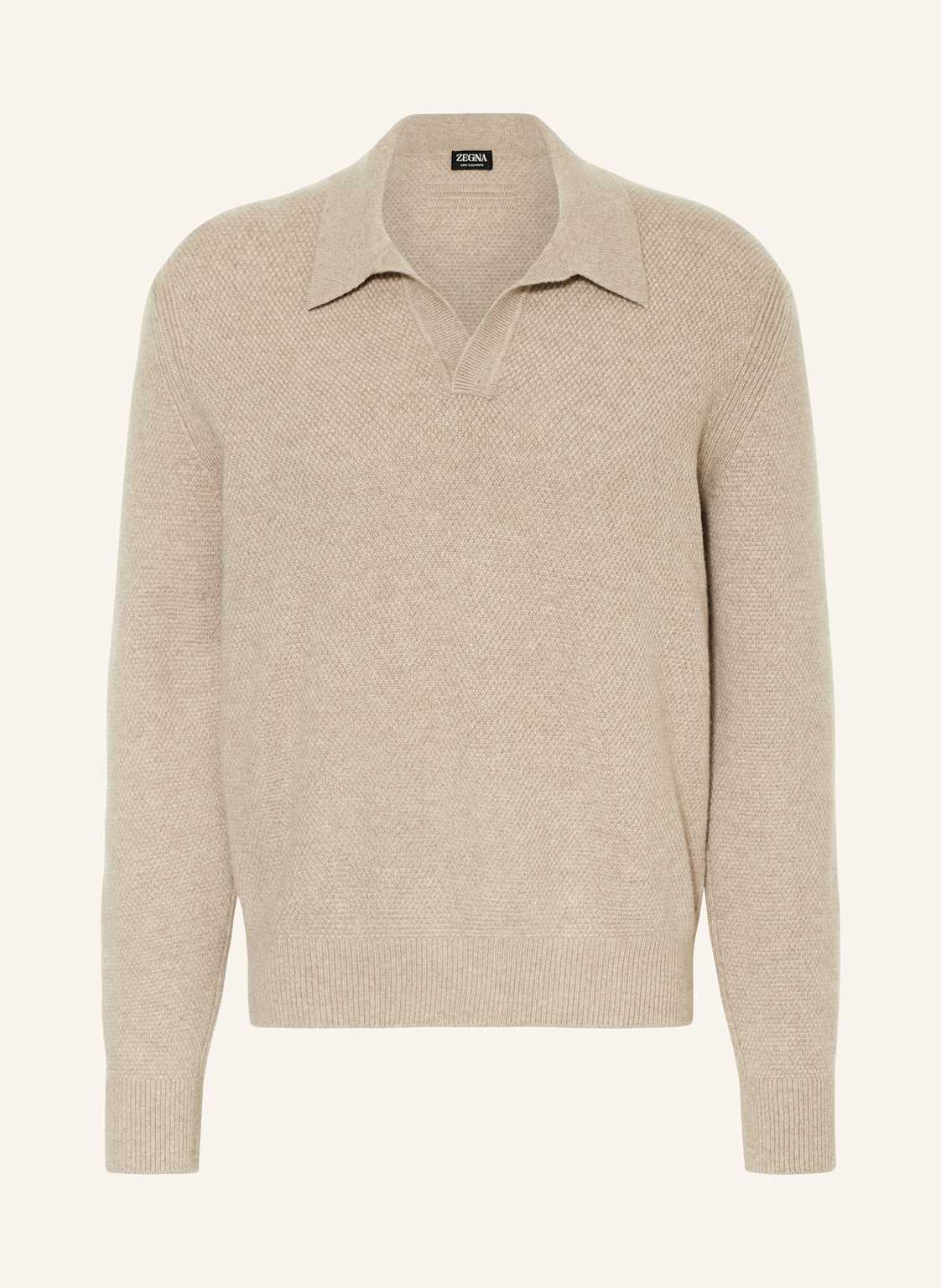 Zegna Strick-Poloshirt Aus Cashmere beige von ZEGNA