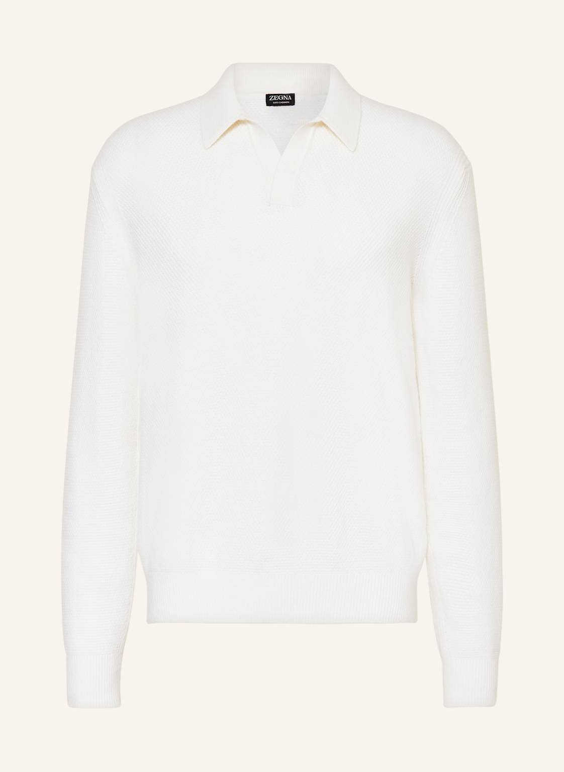 Zegna Strick-Poloshirt Aus Cashmere weiss von ZEGNA