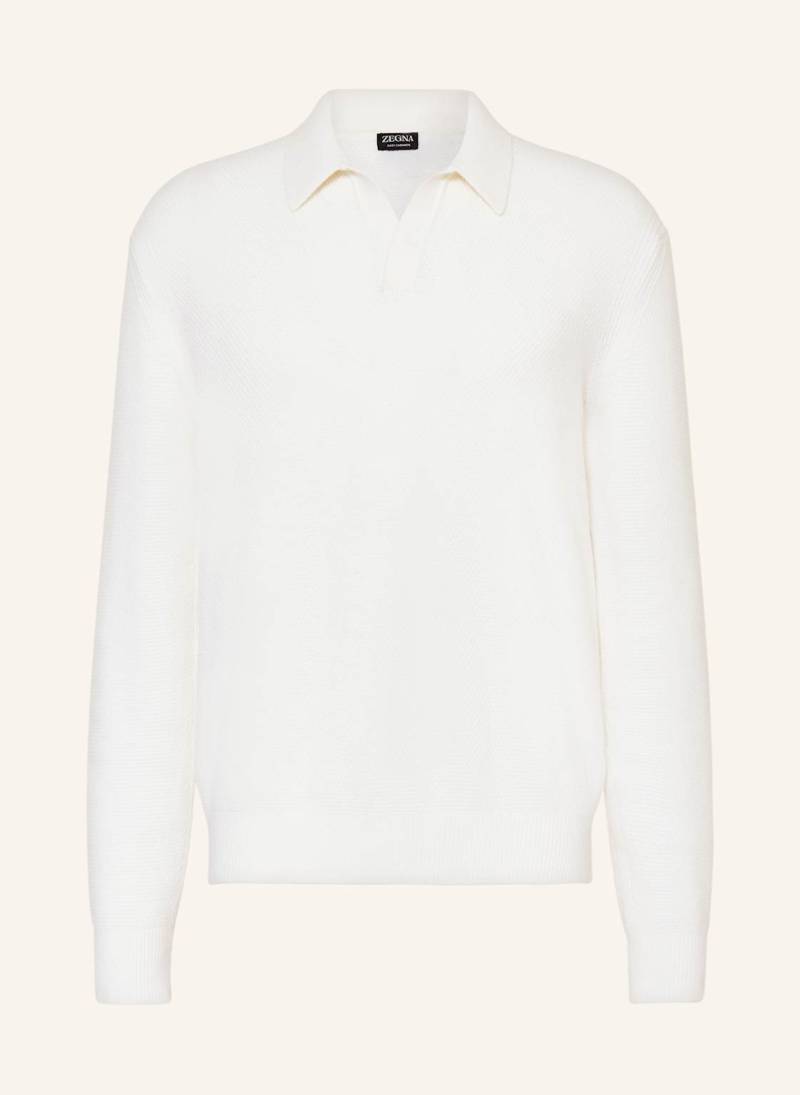 Zegna Strick-Poloshirt Aus Cashmere weiss von ZEGNA