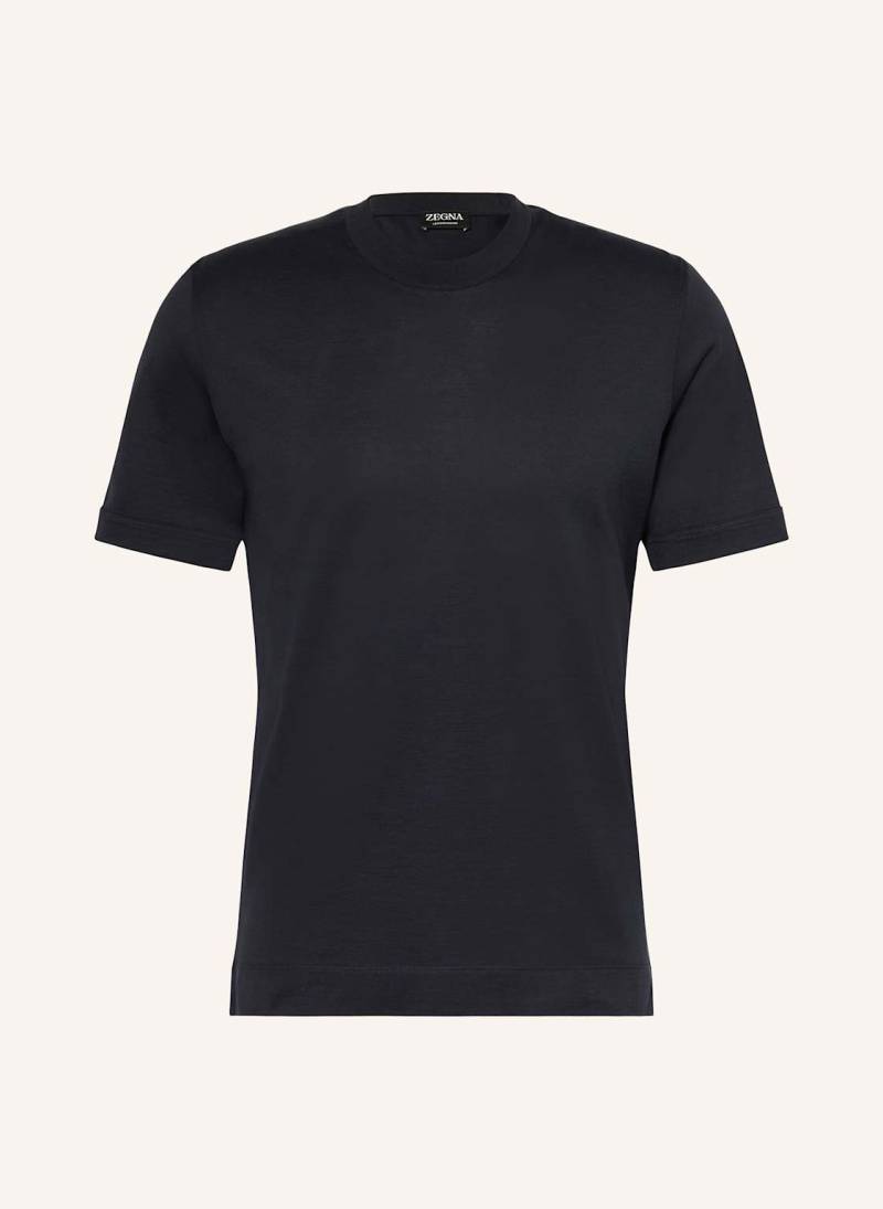 Zegna T-Shirt Mit Seide blau von ZEGNA