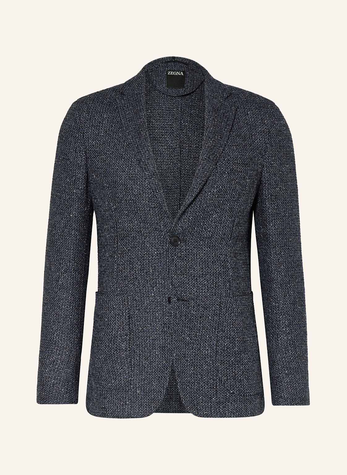 Zegna Tweed-Sakko Extra Slim Fit Mit Seide blau von ZEGNA