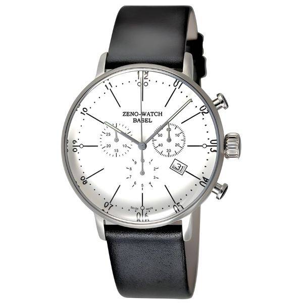 ZENO-WATCH BASEL, Bauhaus Chronograph, Quartzuhr weiss von ZENO Swiss