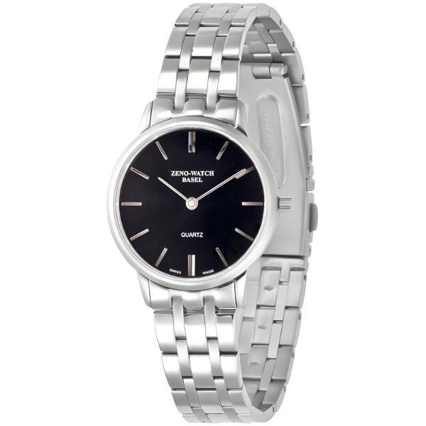 ZENO-WATCH BASEL, Bauhaus Damenuhr Quartz, Edelstahl schwarz von ZENO Swiss