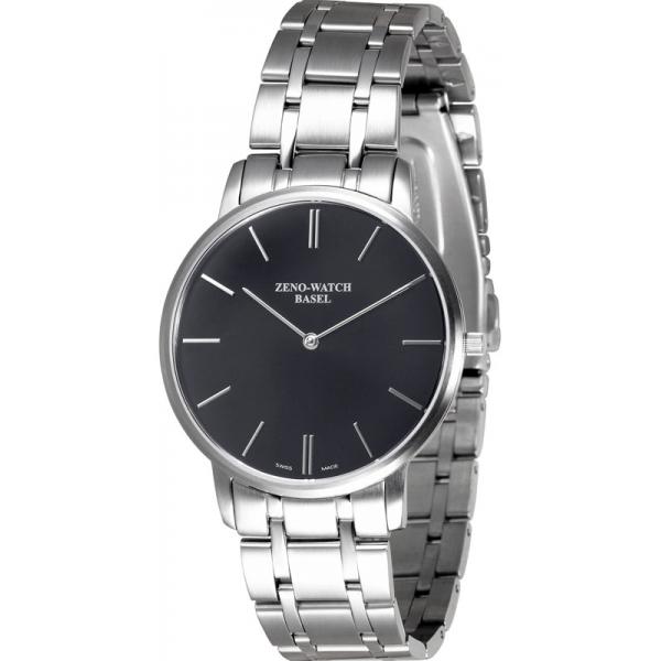 ZENO-WATCH BASEL, Bauhaus Armbanduhr Quartz, Edelstahl schwarz von ZENO Swiss