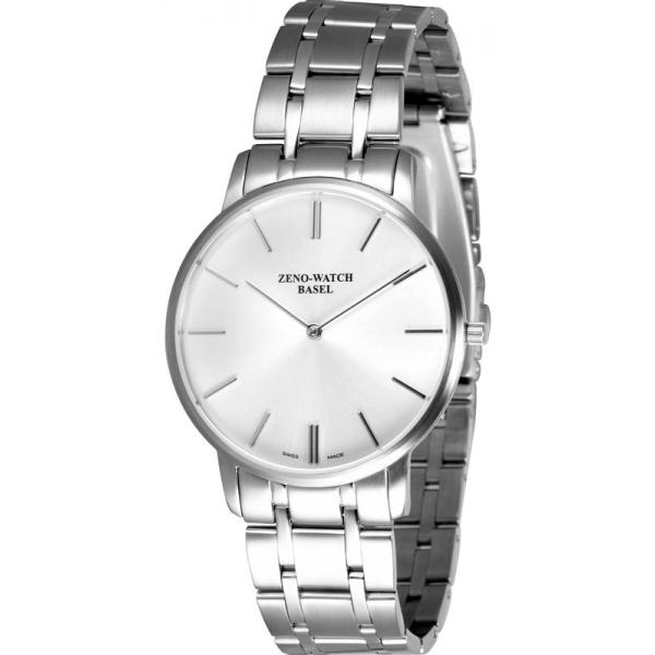 ZENO-WATCH BASEL, Bauhaus Armbanduhr Quartz, Edelstahl silber von ZENO Swiss