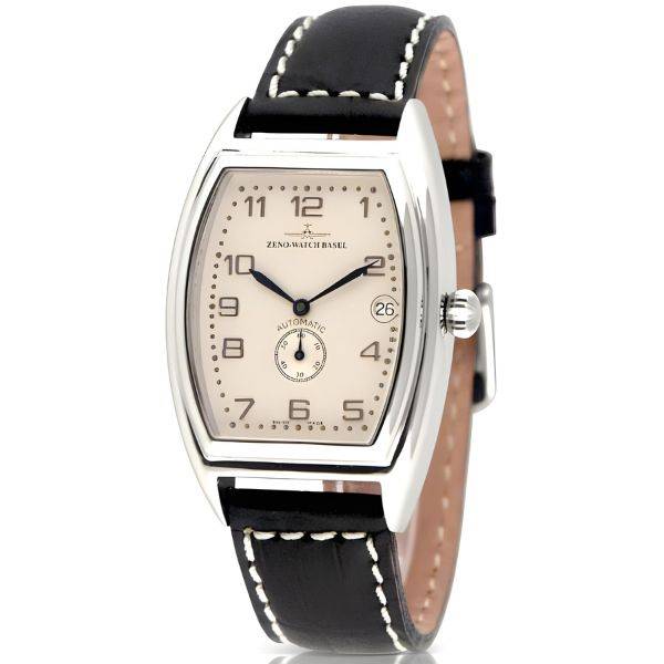 ZENO-WATCH BASEL, Tonneau Retro Automatik, schwarz von ZENO WATCH BASEL