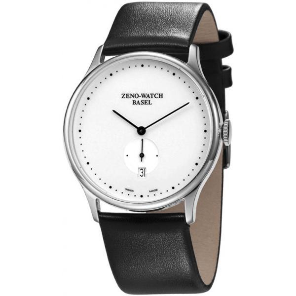 ZENO-WATCH BASEL, Bauhaus Quartuhr weiss von ZENO WATCH BASEL