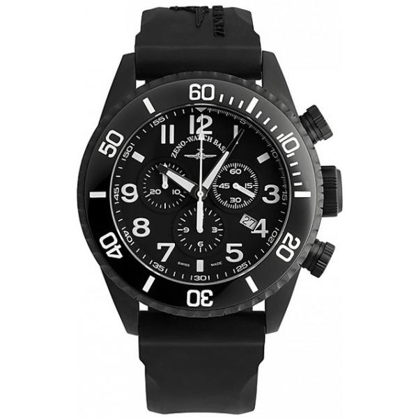 ZENO-WATCH BASEL, Diver Ceramic Chrono Quartz, Stahl schwarz von ZENO WATCH BASEL