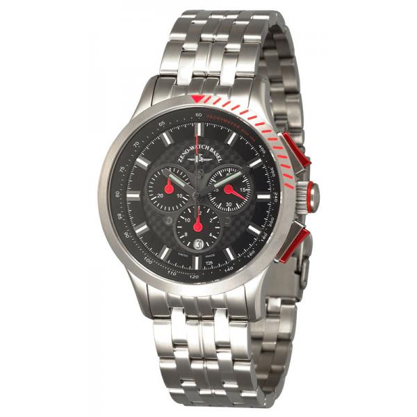 ZENO-WATCH BASEL, H3 Fashion Chrono, Lumi Quartzuhr, rot von ZENO WATCH BASEL