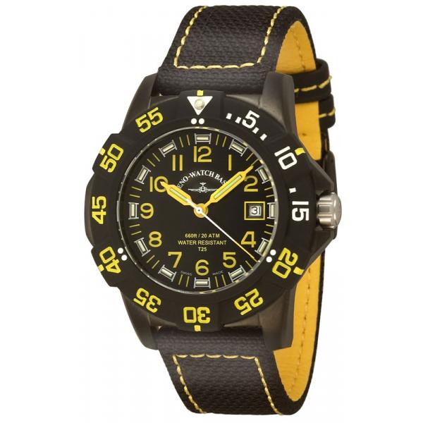 ZENO-WATCH BASEL, H3 Fashion Diver, Lumiuhr, Edelstahl schwarz-gelb von ZENO WATCH BASEL