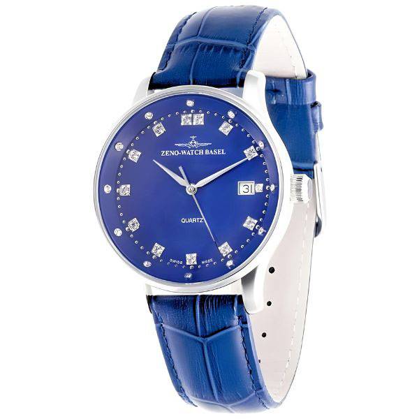 ZENO-WATCH BASEL, Medium Size Crystals, Quartzuhr blau von ZENO WATCH BASEL