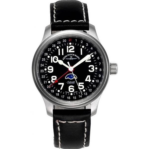 ZENO-WATCH BASEL, Pilot Automatik Fliegeruhr Mondphase von ZENO WATCH BASEL