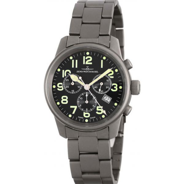 ZENO-WATCH BASEL, Pilot Classic, Quartz Fliegeruhr, Chronograph Titan von ZENO WATCH BASEL