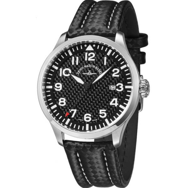 ZENO-WATCH BASEL, Pilot Navigator Quartz Fliegeruhr Carbon von ZENO WATCH BASEL