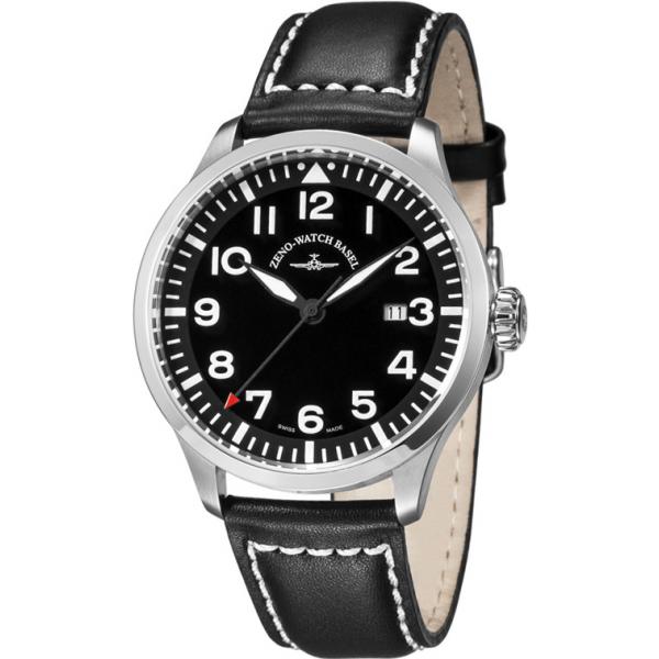 ZENO-WATCH BASEL, Pilot Navigator Quartz Fliegeruhr schwarz von ZENO WATCH BASEL