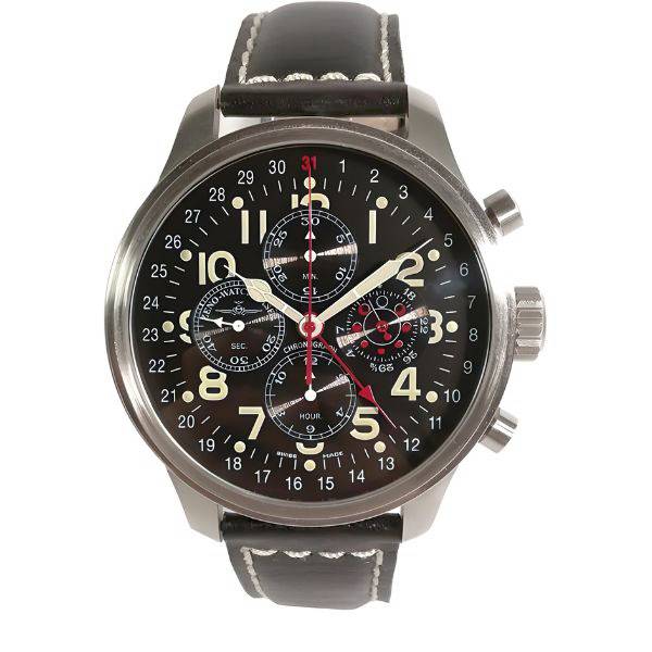 ZENO-WATCH BASEL, Pilot Oversized XL Fliegerchronograph Mondphase von ZENO WATCH BASEL