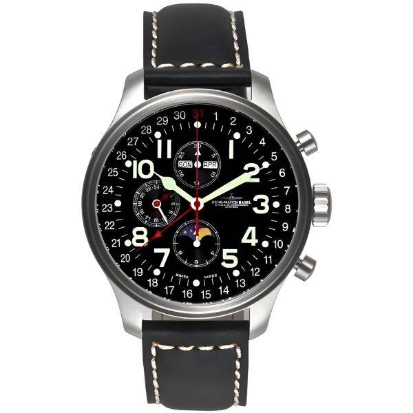 ZENO-WATCH BASEL, Pilot Oversized XL Fliegerchronograph Vollkalender von ZENO WATCH BASEL