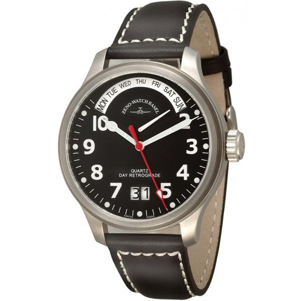 ZENO-WATCH BASEL, Pilot Oversized XL Quartz Fliegeruhr Tag und Datum von ZENO WATCH BASEL