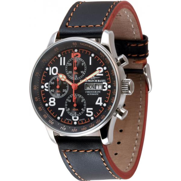 ZENO-WATCH BASEL, Pilot X-Large Automatik Flieger Chrono schwarz von ZENO WATCH BASEL