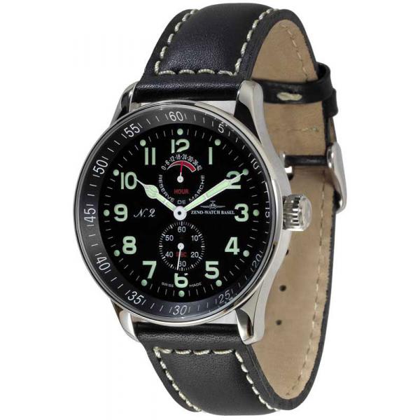 ZENO-WATCH BASEL, Pilot X-Large Handaufzug Fliegeruhr mit Gangreserve von ZENO WATCH BASEL